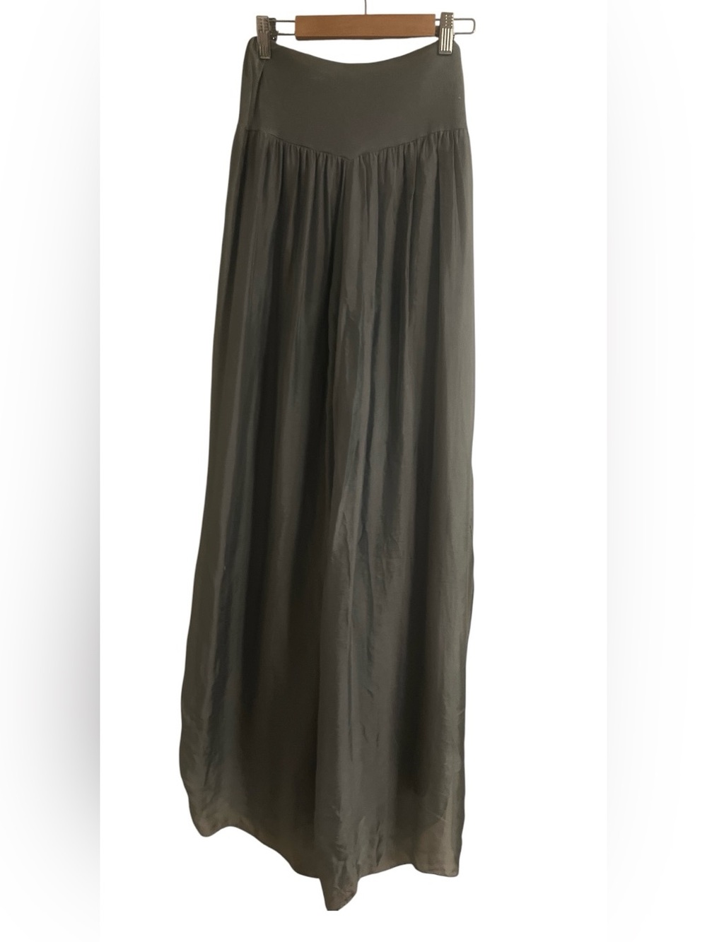 Wide Leg Women’s silk Pants in gray